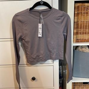 Gray Long sleeve crop